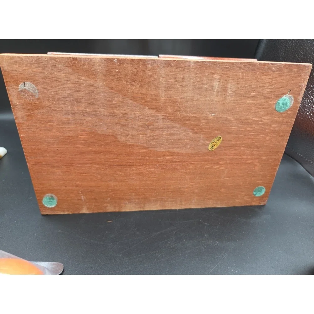 Vintage Wooden Jewelry Box Armoire Etched Glass Doors Rotating Carousel Mirror